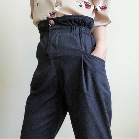 NWT cotton Super-High-Rise paper bag black - Picture 3 of 10